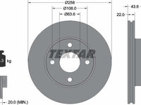 Disc frana FORD FIESTA V JH JD TEXTAR 92096203