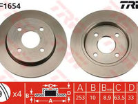 Disc frana FORD FIESTA VI - OEM - TRW: DF1654 - Cod intern: W02292625 - LIVRARE DIN STOC in 24 ore!!!