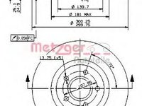 Disc frana FORD FOCUS C-MAX, VOLVO S40 II limuzina (MS), VOLVO V50 combi (MW) - METZGER 24925 V