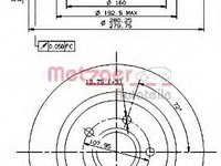 Disc frana FORD FOCUS C-MAX, VOLVO S40 II limuzina (MS), VOLVO V50 combi (MW) - METZGER 14901 V