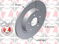 Disc frana FORD FOCUS II combi DA ZIMMERMANN 250135420