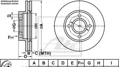 Disc frana FORD FUSION (JU) (2002 - 2012) ATE