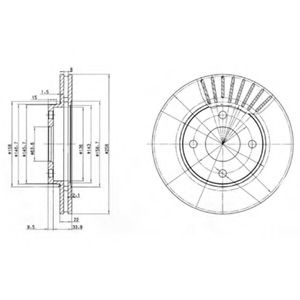 Disc frana FORD FUSION (JU) (2002 - 2012) DELPHI BG3359 piesa NOUA