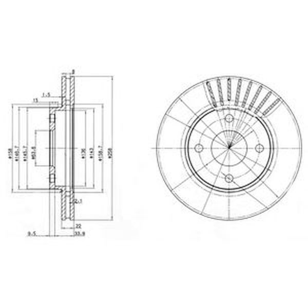 Disc frana FORD FUSION JU DELPHI BG3359C