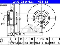 Disc frana FORD GALAXY (WA6) (2006 - 2015) ATE 24.0128-0162.1