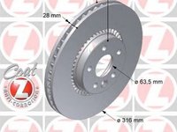 Disc frana FORD GALAXY WA6 ZIMMERMANN 610371120