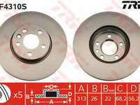 Disc frana FORD GALAXY WGR TRW DF4310S PieseDeTop