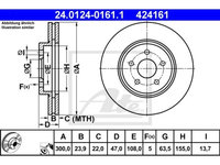 Disc frana Ford Mondeo 3, 10.2000-03.2007, Jaguar X-Type 2001-2009, ATE