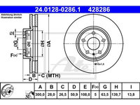 Disc frana Ford Mondeo 5, 09.2014-, ATE