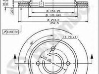 Disc frana FORD MONDEO (GBP), FORD MONDEO combi (BNP), FORD SCORPIO Mk II combi (GNR, GGR) - BREMBO 09.5708.10