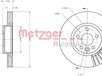 Disc frana FORD MONDEO IV Turnier BA7 METZGER 6110073