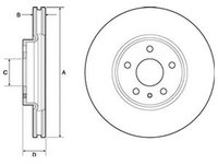 Disc frana FORD MONDEO V hatchback DELPHI BG4702C