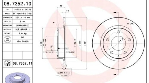 Disc frana Ford Probe 2 09.1992-03.1998,, Maz