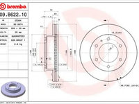 Disc frana FORD RANGER (ES, ET) (2005 - 2012) BREMBO 09.B622.10