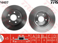 Disc frana FORD TOURNEO CONNECT (2002 - 2020) TRW DF4407