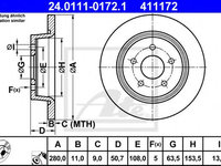 Disc frana FORD TOURNEO CONNECT / GRAND TOURNEO CONNECT Kombi (2013 - 2016) ATE 24.0111-0172.1