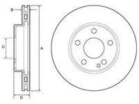 Disc frana FORD TOURNEO CONNECT GRAND TOURNEO CONNECT Kombi DELPHI BG4554C