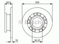 Disc frana FORD TOURNEO CUSTOM bus (2012 - 2016) BOSCH 0 986 479 A50 piesa NOUA