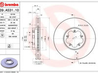 Disc frana FORD TRANSIT bus (2006 - 2020) BREMBO 09.A531.10