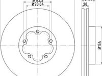 Disc frana FORD TRANSIT bus HELLA 8DD355118421