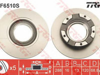 Disc frana FORD TRANSIT platou sasiu TRW DF6510S PieseDeTop