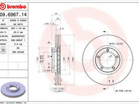 Disc frana FORD TRANSIT TOURNEO (1994 - 2000) BREMBO 09.6967.14