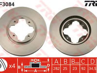 Disc frana HONDA ACCORD Mk V combi (CE) (1993 - 1998) TRW DF3084