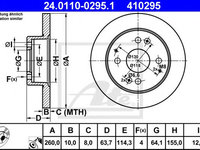 Disc frana HONDA ACCORD Mk VII (CG, CK) (1997 - 2003) ATE 24.0110-0295.1