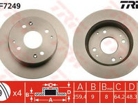 Disc frana HONDA ACCORD VI CG CK TRW DF7249 PieseDeTop