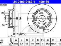 Disc frana HONDA ACCORD VIII TOURER (2008 - 2016) ATE 24.0109-0169.1