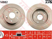 Disc frana HONDA ACCORD VIII TOURER - OEM - TRW: DF4982 - Cod intern: W02292800 - LIVRARE DIN STOC in 24 ore!!!