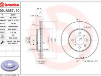 Disc frana HONDA CITY limuzina (GM) (2008 - 2016) BREMBO 09.A357.10