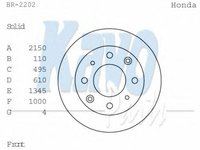 Disc frana HONDA CIVIC limuzina (SF), HONDA CIVIC II hatchback (SS, SL) - KAVO PARTS BR-2202