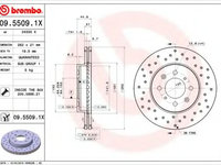 Disc frana HONDA CIVIC VI cupe (EJ, EM1) (1996 - 2000) BREMBO 09.5509.1X