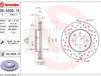 Disc frana HONDA CIVIC VI Hatchback (EJ, EK) (1995 - 2001) BREMBO 09.5509.1X piesa NOUA