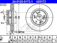 Disc frana HONDA CIVIC VII cupe (EM2) (2001 - 2005) ATE 24.0125-0173.1