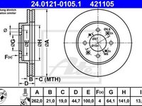 Disc frana HONDA CIVIC VII cupe EM2 ATE 24012101051