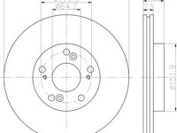 Disc frana HONDA CIVIC VII Hatchback (EU, EP, EV) (1999 - 2006) HELLA PAGID 8DD 355 110-631 piesa NOUA