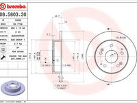 Disc frana HONDA CIVIC VII Hatchback (EU, EP, EV) (1999 - 2006) BREMBO 08.5803.30 piesa NOUA