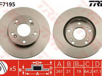 Disc frana HONDA CIVIC VIII limuzina FD FA TRW DF7195 PieseDeTop