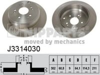 Disc frana HONDA CR-V I RD NIPPARTS J3314030