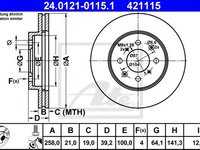 Disc frana HONDA JAZZ II (GD) (2002 - 2008) ATE 24.0121-0115.1 piesa NOUA