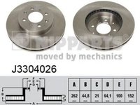 Disc frana HONDA JAZZ III GE NIPPARTS J3304026