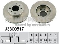 Disc frana HYUNDAI ACCENT II limuzina (LC) (1999 - 2006) NIPPARTS J3300517 piesa NOUA