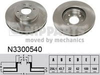 Disc frana HYUNDAI ACCENT III (MC) (2005 - 2010) NIPPARTS N3300540