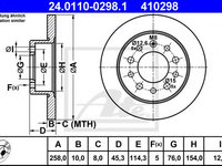 Disc frana HYUNDAI COUPE (GK) (2001 - 2009) ATE 24.0110-0298.1