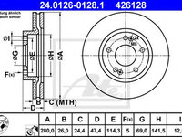 Disc frana HYUNDAI COUPE (GK) (2001 - 2009) ATE 24.0126-0128.1