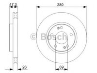 Disc frana HYUNDAI COUPE (GK) (2001 - 2009) BOSCH 0 986 479 368