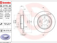 Disc frana HYUNDAI ELANTRA limuzina (MD, UD) (2010 - 2016) BREMBO 08.C172.21