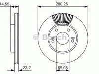 Disc frana HYUNDAI ELANTRA limuzina (MD, UD) (2010 - 2016) BOSCH 0 986 479 A12 piesa NOUA